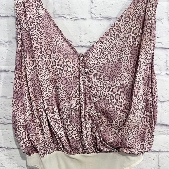 Free People Intimately Mauve‎ Bodysuit Siren Song Animal Print Size Medium - Picture 5 of 14